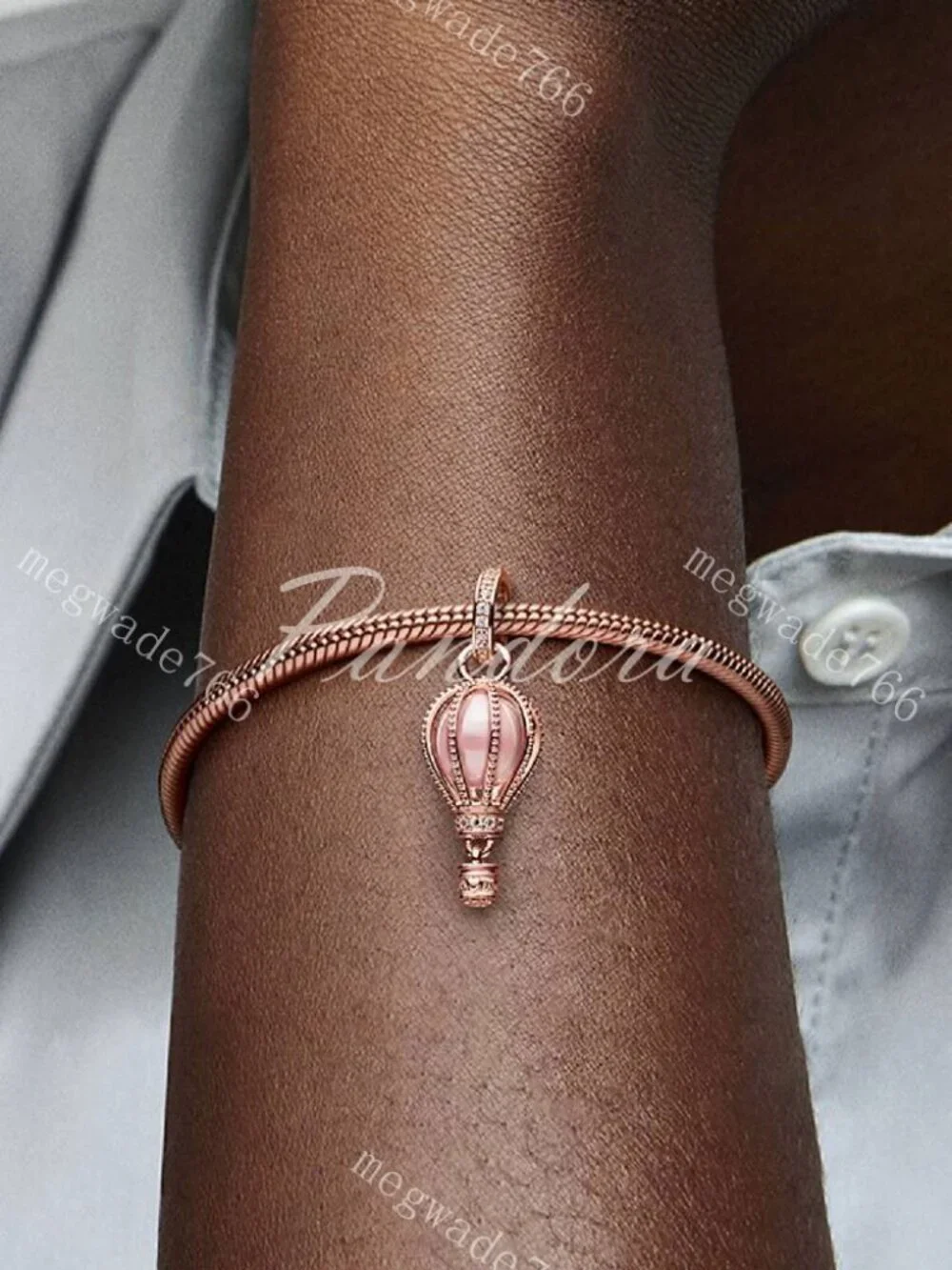 Sparkling Pink Hot Air Balloon Dangle Charm
